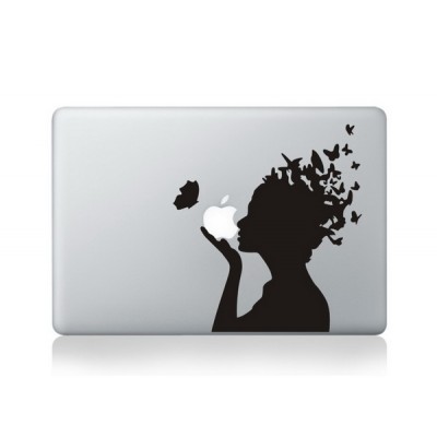 Butterfly hair Macbook Decal